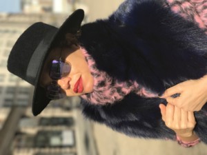 Winter street style with fur, knits, hats and red lips | www.jackieunfiltered.com
