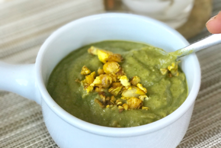 Roasted Cauliflower Chickpea Kale Soup Recipe | https://www.jackieunfiltered.com/roasted-cauliflower-chickpea-kale-soup-recipe/