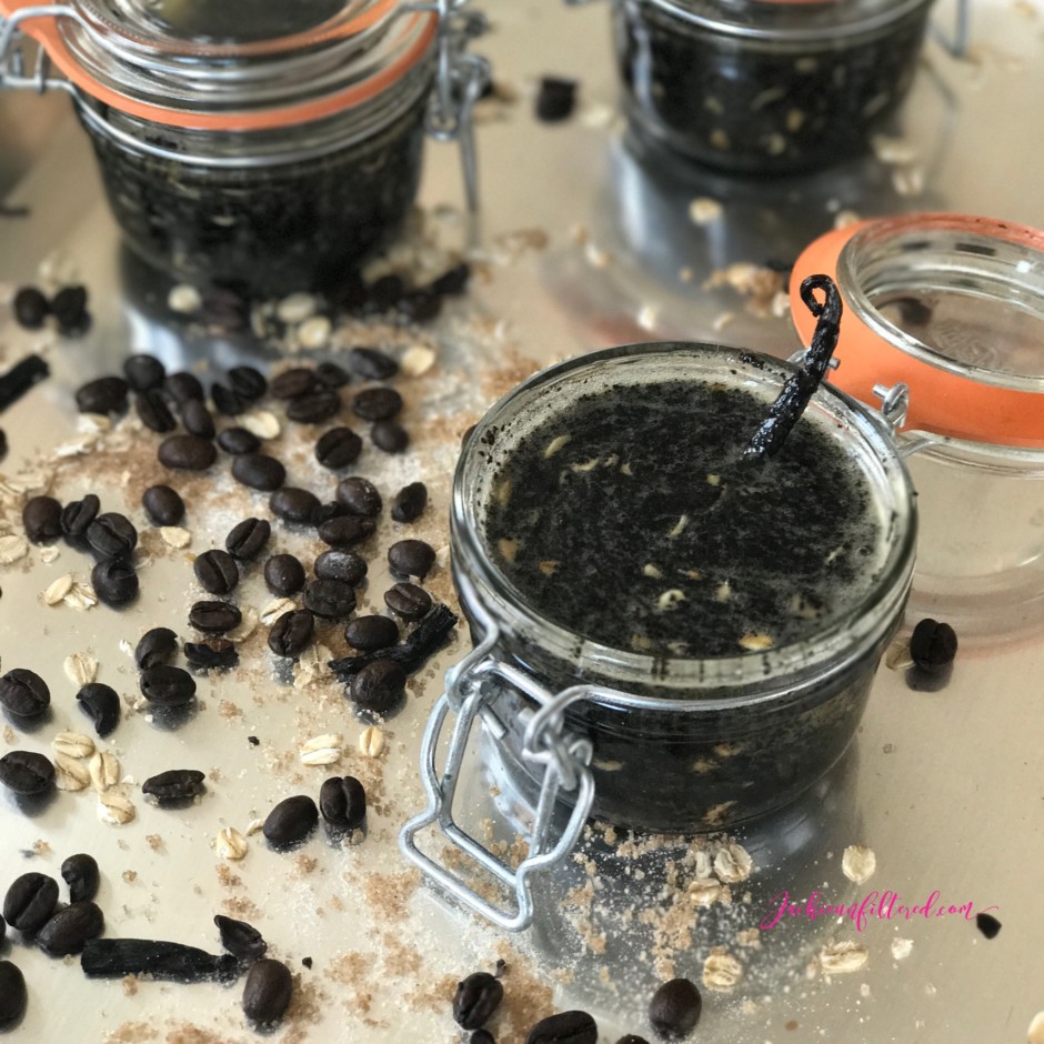 DIY Natural Coffee, Sugar Coconut Oil Exfoliating Scrub Recipe | www.jackieunfiltered.com